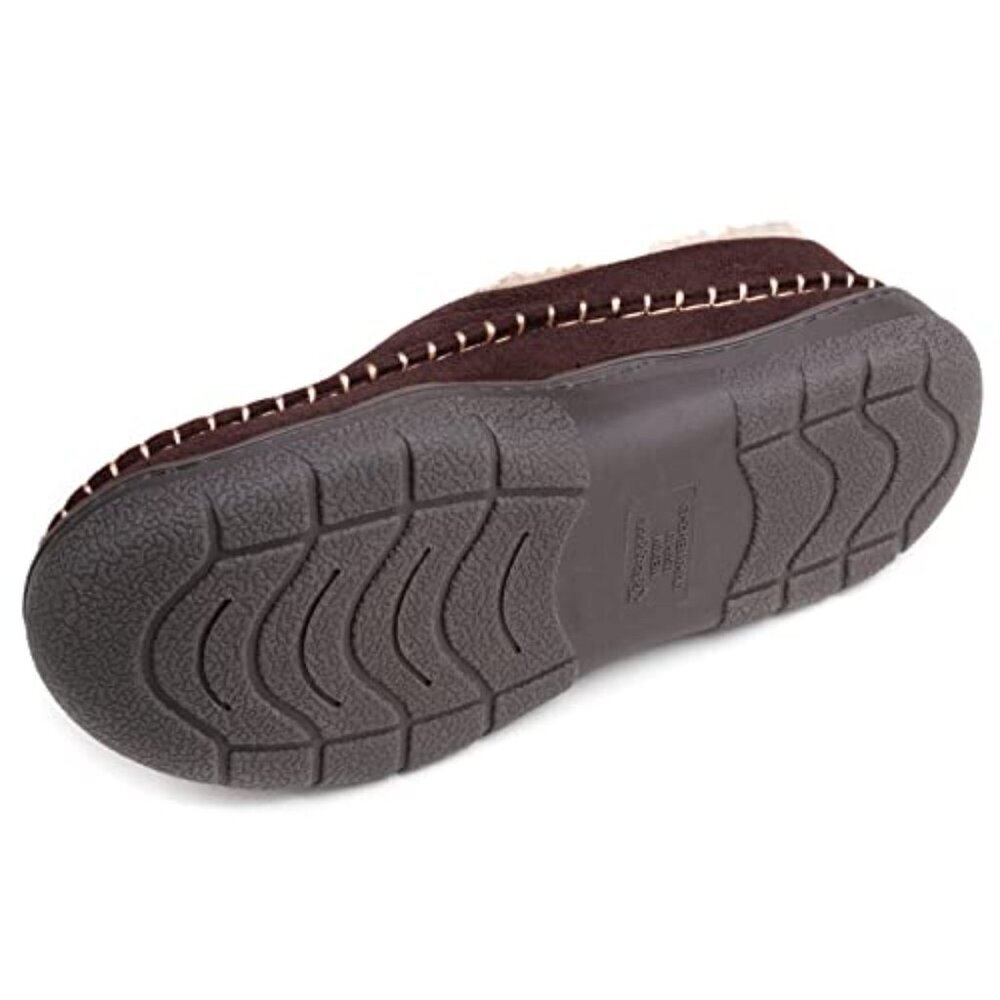 Men's Slip On Moccasin Slippers Indoor Outdoor Warm Fuzzy Comfy House Shoes - Picture 7 of 8